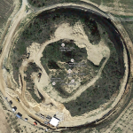 Vista aérea del yacimiento de la Tumba de Anfípolis